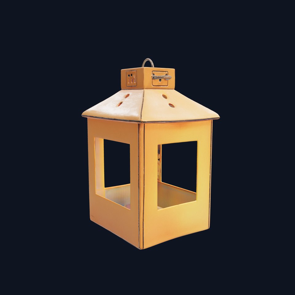 Vintage Cardboard Box Lantern model pack